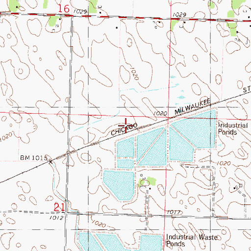 Topographic Map of Township of Glencoe, MN