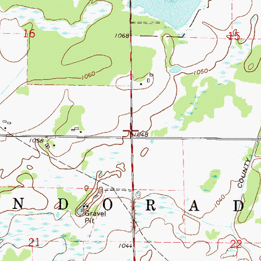 Topographic Map of Township of Glendorado, MN