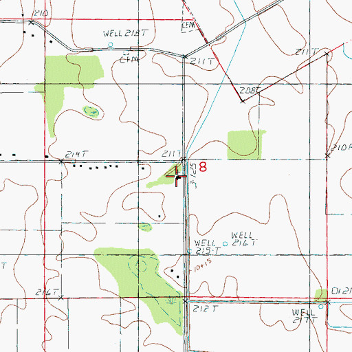 Topographic Map of Saint Johns Church, AR