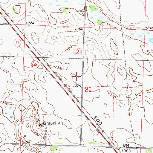Topographic Map of Township of Glenwood, MN