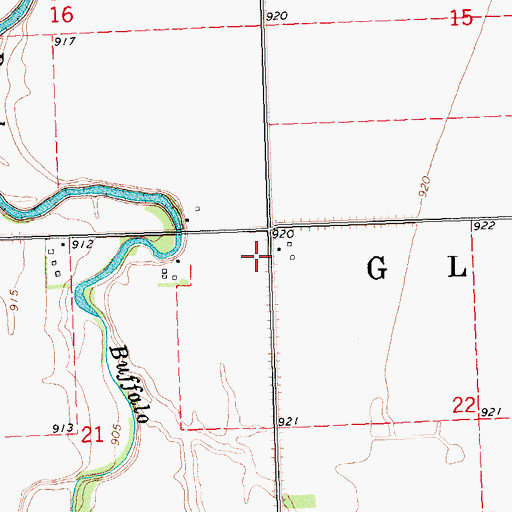 Topographic Map of Township of Glyndon, MN