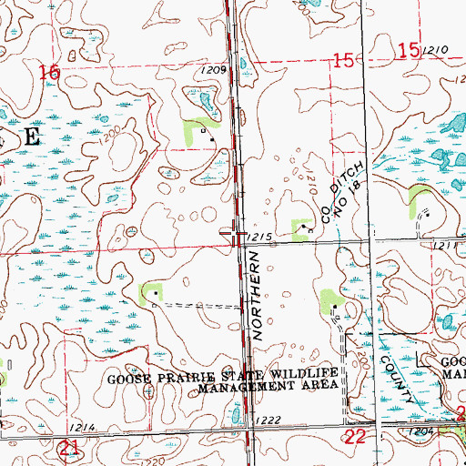 Topographic Map of Township of Goose Prairie, MN