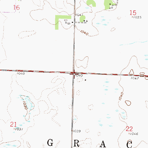 Topographic Map of Township of Grace, MN
