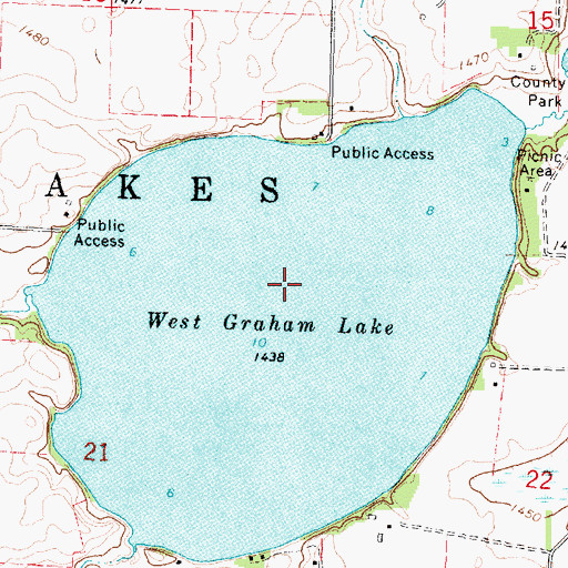 Topographic Map of Township of Graham Lakes, MN