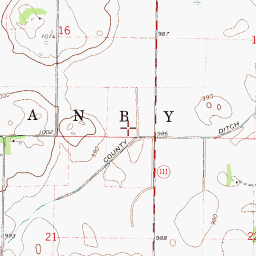 Topographic Map of Township of Granby, MN