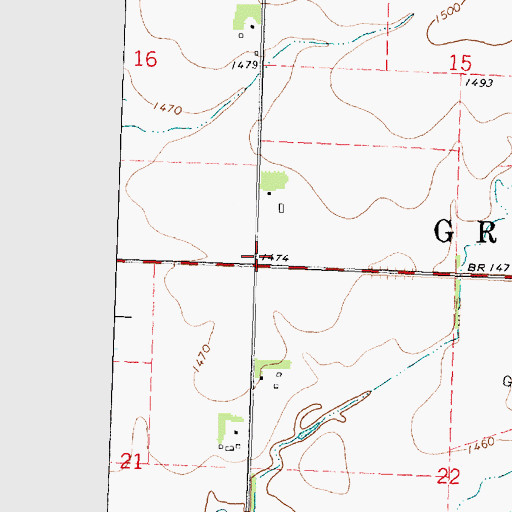 Topographic Map of Township of Grand Prairie, MN