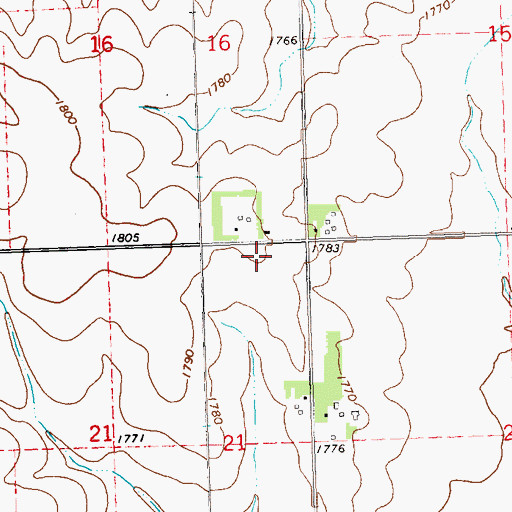 Topographic Map of Township of Grange, MN