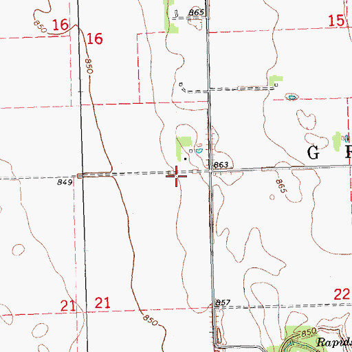 Topographic Map of Township of Granville, MN
