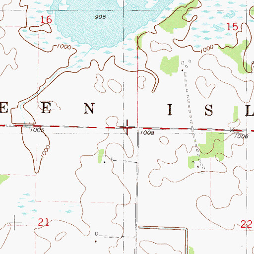 Topographic Map of Township of Green Isle, MN