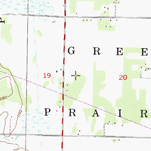 Topographic Map of Township of Green Prairie, MN