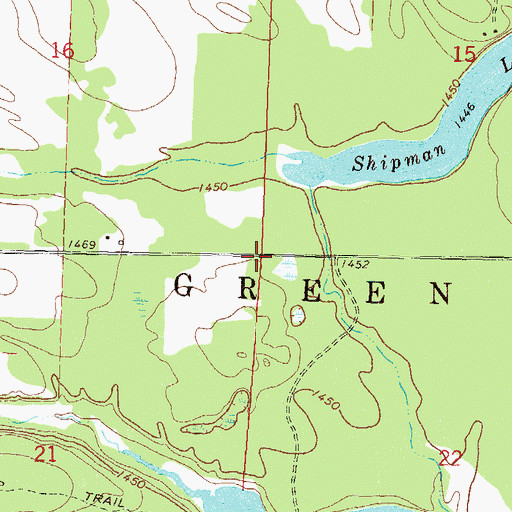 Topographic Map of Township of Green Valley, MN