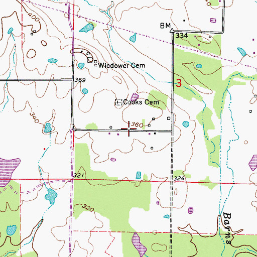 Topographic Map of Township of Gregory, AR