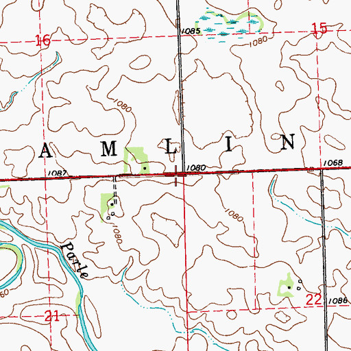 Topographic Map of Township of Hamlin, MN