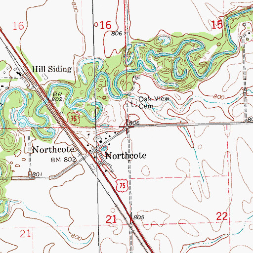 Topographic Map of Township of Hampden, MN