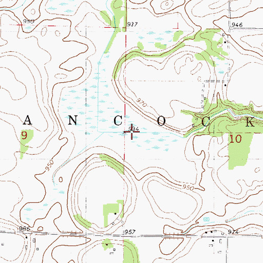 Topographic Map of Township of Hancock, MN