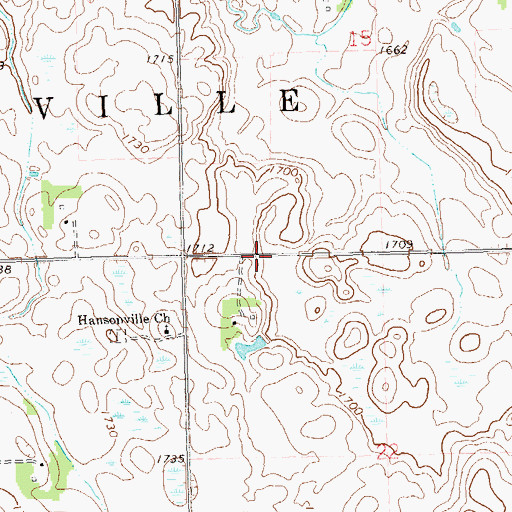 Topographic Map of Township of Hansonville, MN