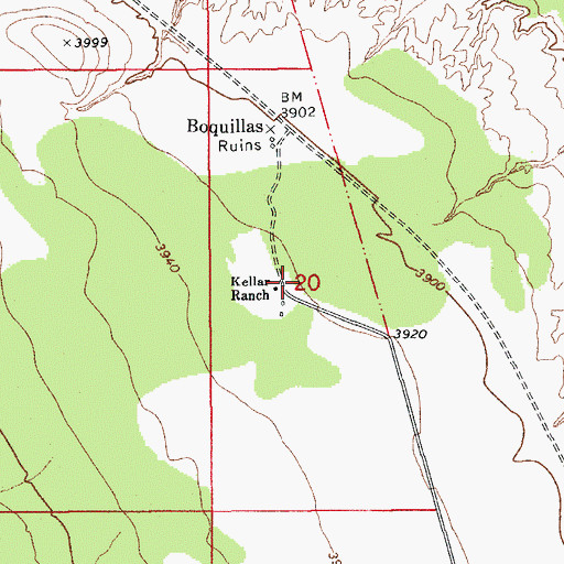 Topographic Map of Kellar Ranch, AZ