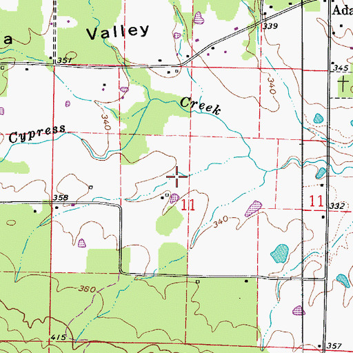 Topographic Map of Township of Higgins, AR