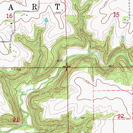 Topographic Map of Township of Hart, MN