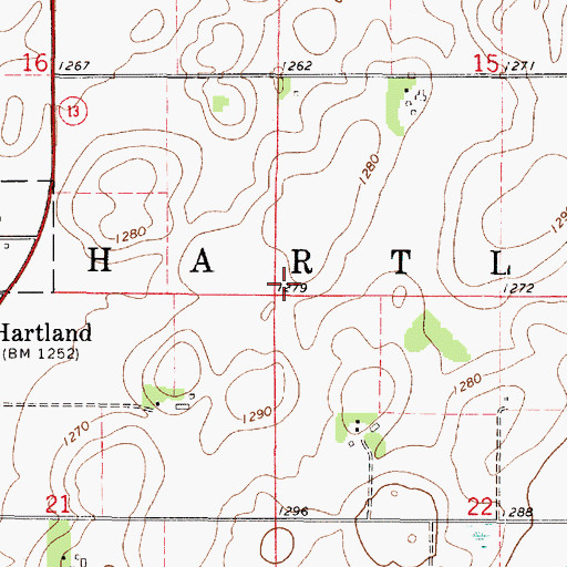 Topographic Map of Township of Hartland, MN