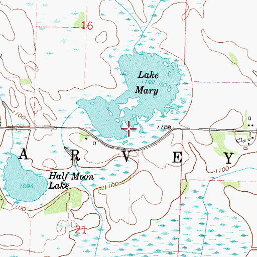 Topographic Map of Township of Harvey, MN
