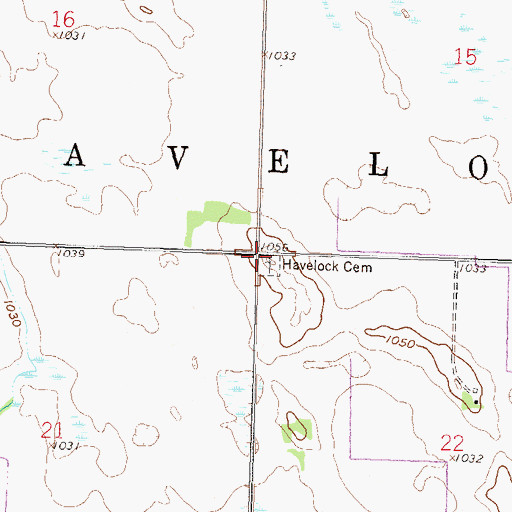 Topographic Map of Township of Havelock, MN