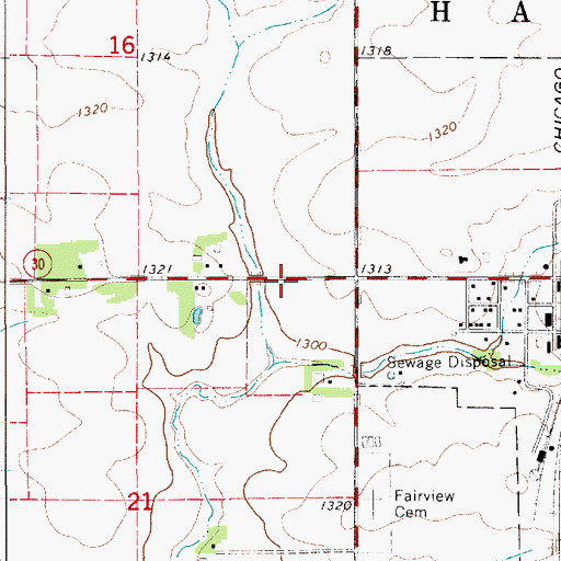 Topographic Map of Township of Hayfield, MN