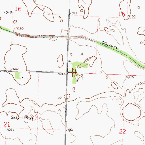 Topographic Map of Township of Hazel Run, MN