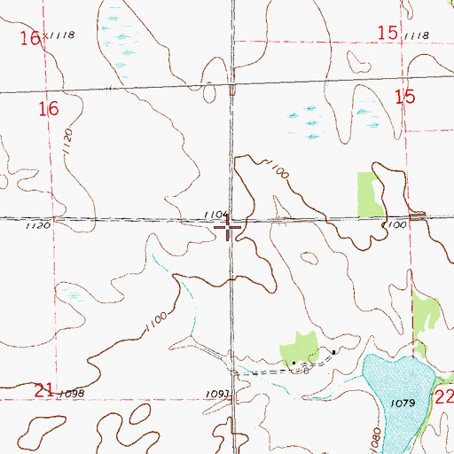 Topographic Map of Township of Hegbert, MN