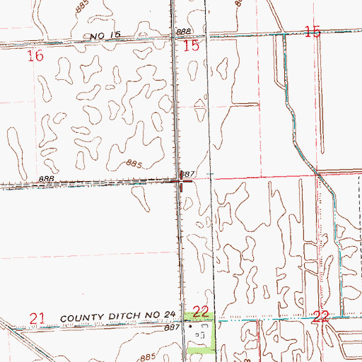 Topographic Map of Township of Hegne, MN