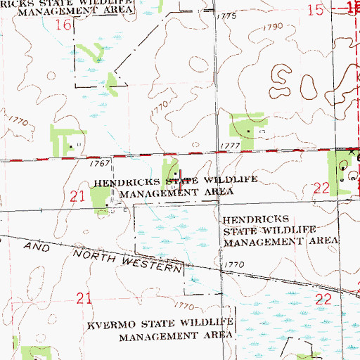 Topographic Map of Township of Hendricks, MN