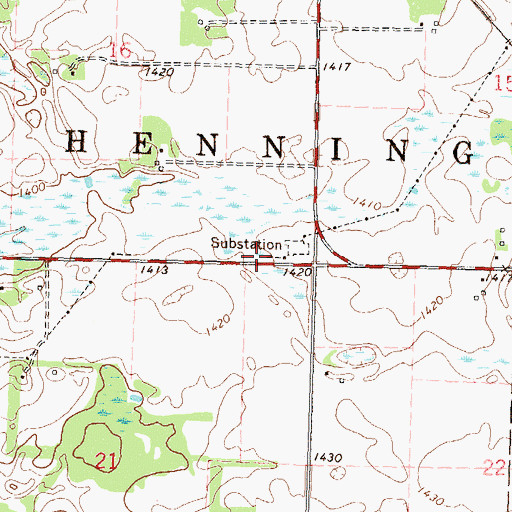 Topographic Map of Township of Henning, MN