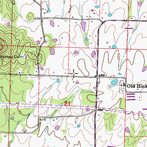 Topographic Map of Township of Old Hickory, AR