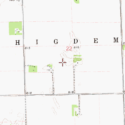 Topographic Map of Township of Higdem, MN