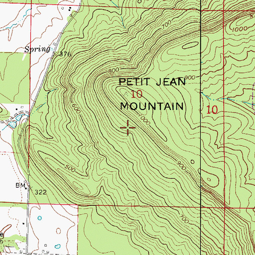 Topographic Map of Township of Petit Jean, AR
