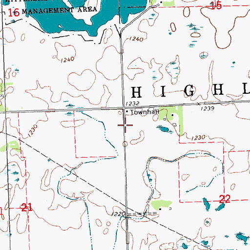 Topographic Map of Township of Highland Grove, MN