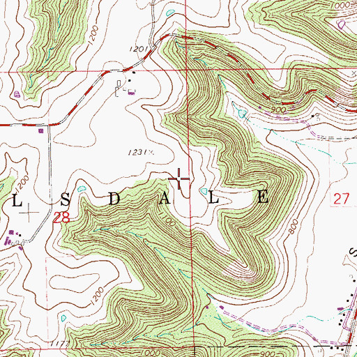 Topographic Map of Township of Hillsdale, MN