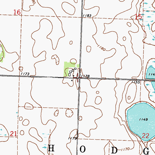 Topographic Map of Township of Hodges, MN