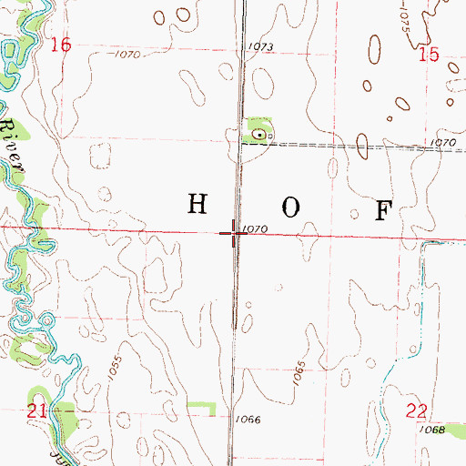 Topographic Map of Township of Hoff, MN