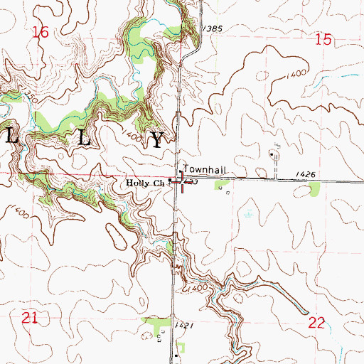 Topographic Map of Township of Holly, MN