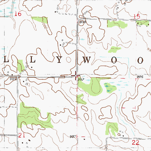 Topographic Map of Township of Hollywood, MN