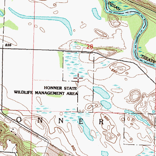 Topographic Map of Township of Honner, MN