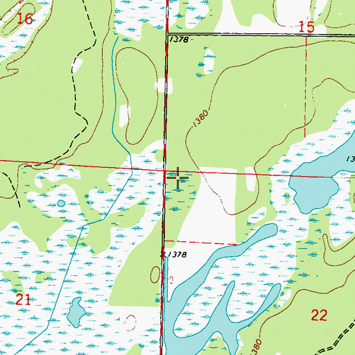 Topographic Map of Township of Huntersville, MN