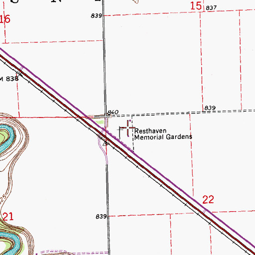 Topographic Map of Township of Huntsville, MN