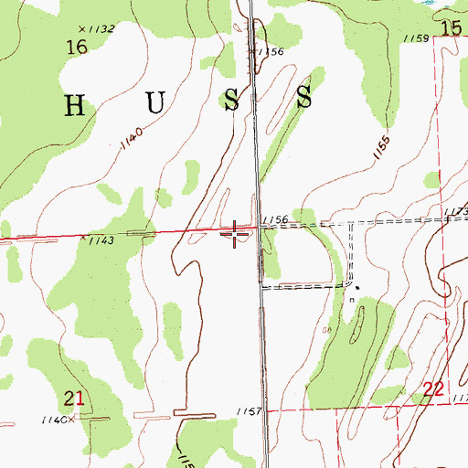 Topographic Map of Township of Huss, MN