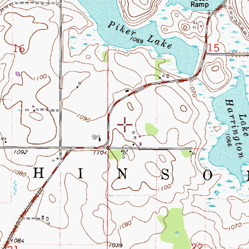 Topographic Map of Township of Hutchinson, MN