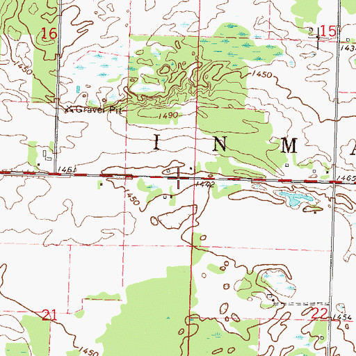 Topographic Map of Township of Inman, MN