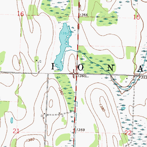 Topographic Map of Township of Iona, MN