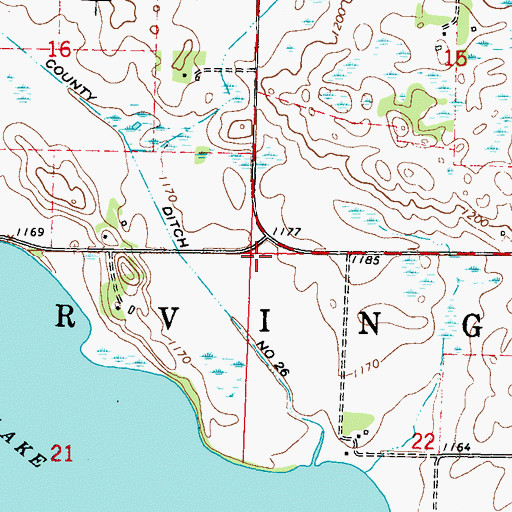 Topographic Map of Township of Irving, MN