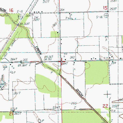 Topographic Map of Township of Brookland, AR